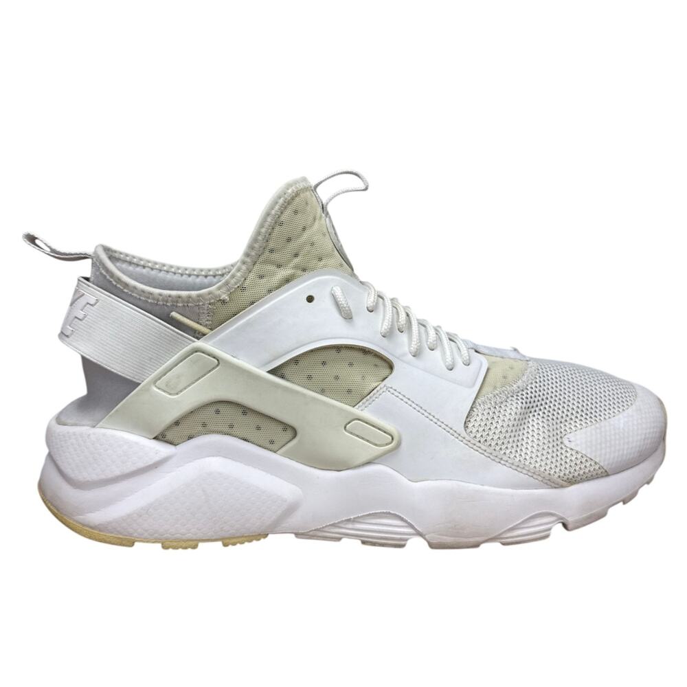 Nike Air Huarache Run Ultra Mens 12 White Sneakers Shoes 819685-101 Athleisure